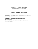 Liste des délibérations 23-09-2025